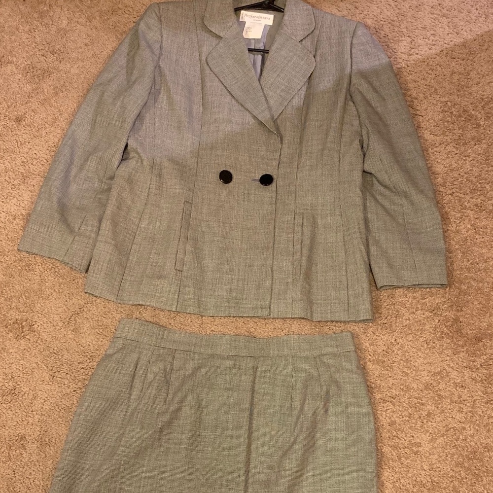Authentic YSL Blazer + Matching Skirt